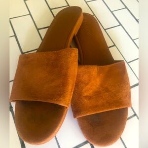 J.Crew Suede Flat Slide Sandals
